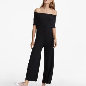 Lou & Grey Soft Off-the-shoulder Black Jumpsuit